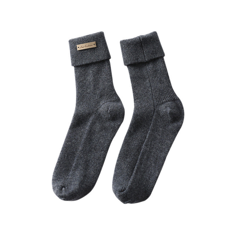 100 Pure Cashmere Autumn And Winter New Trend Elastic Casual Socks