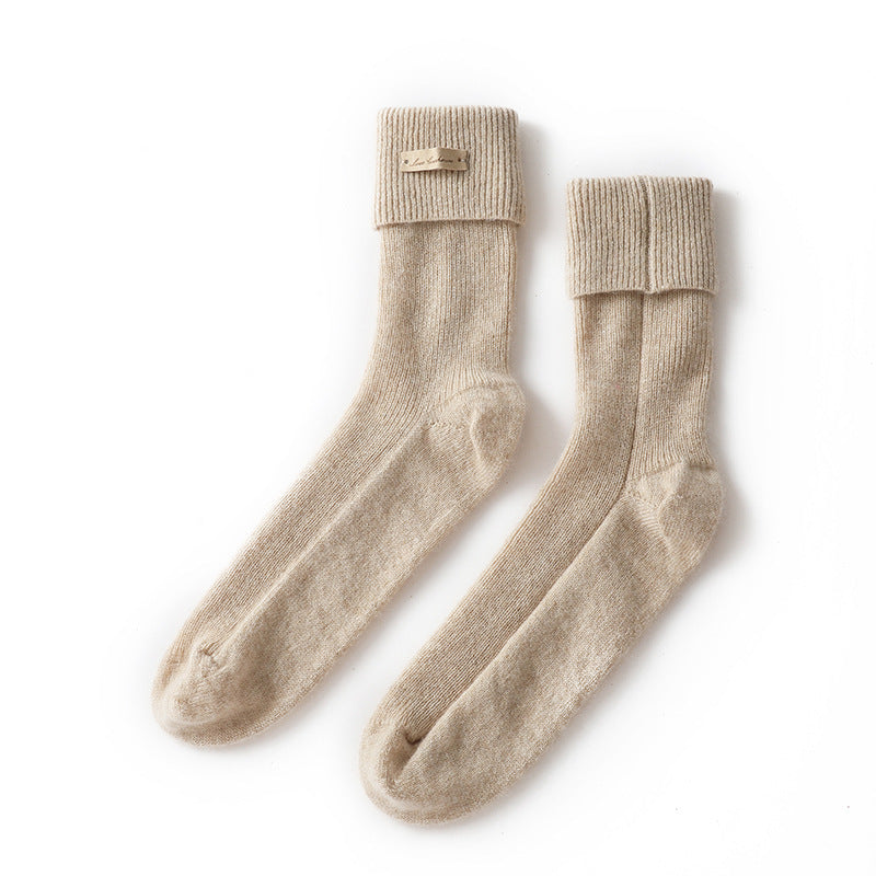 100 Pure Cashmere Autumn And Winter New Trend Elastic Casual Socks