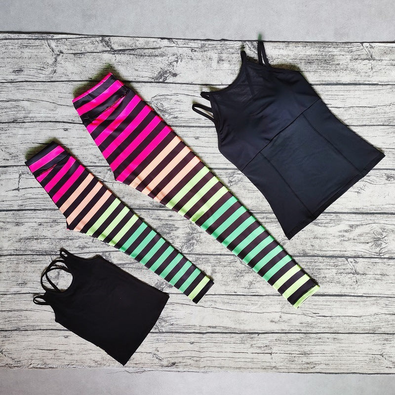 Parent-child beauty back yoga suit