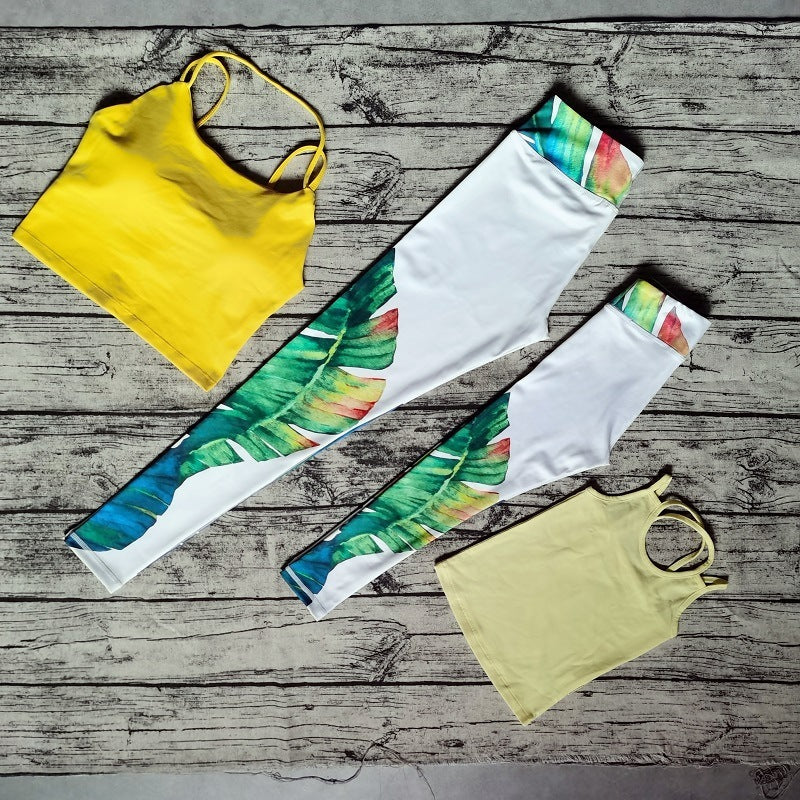 Parent-child beauty back yoga suit