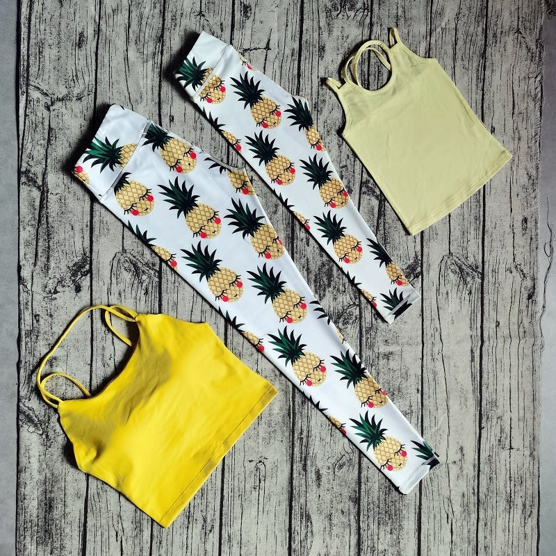 Parent-child beauty back yoga suit