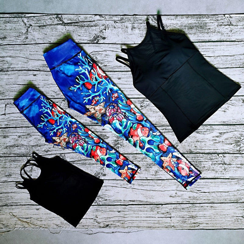 Parent-child beauty back yoga suit