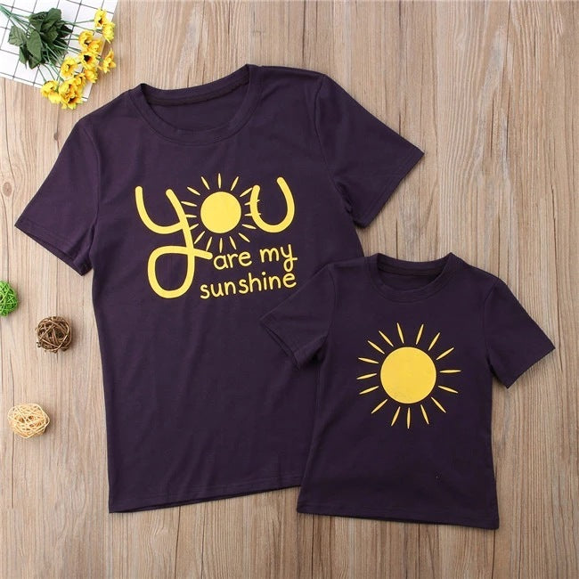 Fashion Print Parent-Child Short Sleeve Shirt