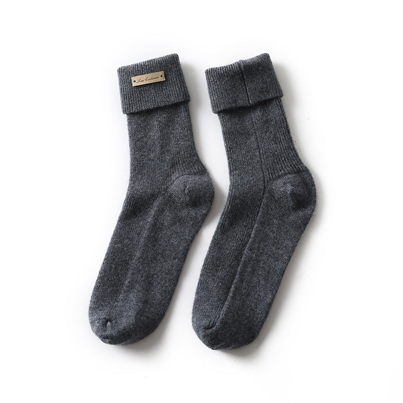 100 Pure Cashmere Autumn And Winter New Trend Elastic Casual Socks
