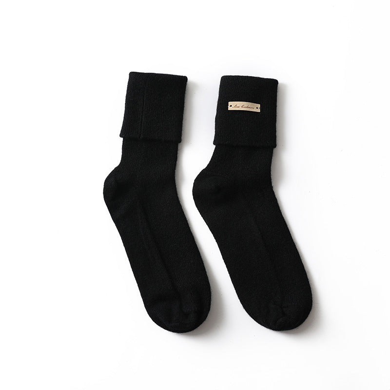 100 Pure Cashmere Autumn And Winter New Trend Elastic Casual Socks