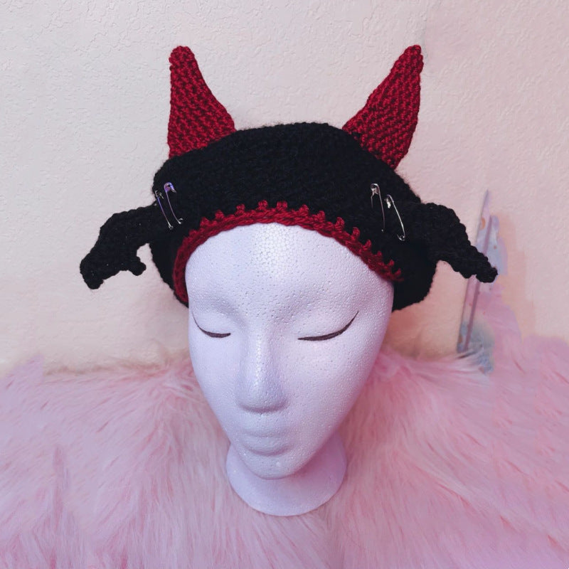 Devil Horn Knitted Hat Early Spring Wool Hat