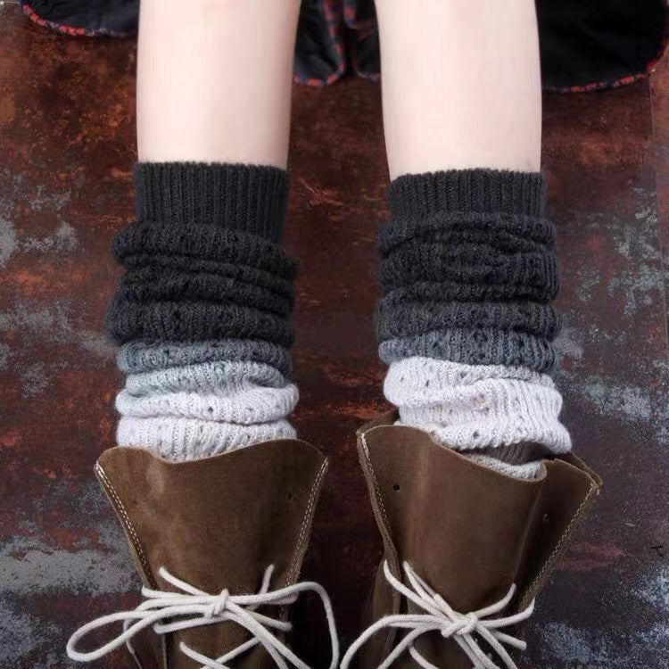 Fall Winter Fashion Gradient Soft Cashmere Foot Sock Women