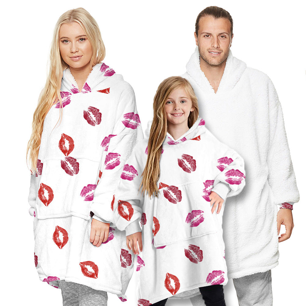 Avocado Digital Print Parent-Child Blanket Sweater