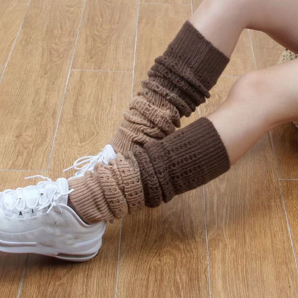 Fall Winter Fashion Gradient Soft Cashmere Foot Sock Women