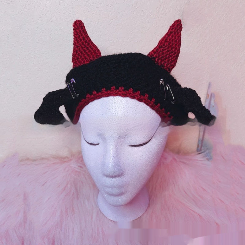 Devil Horn Knitted Hat Early Spring Wool Hat