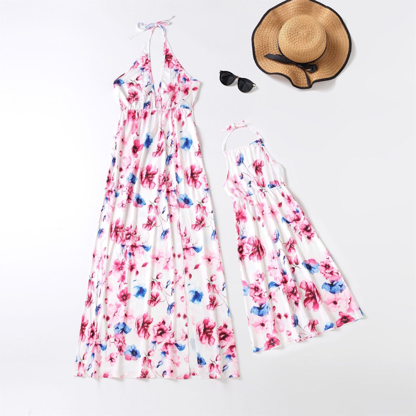 Floral Print Fashion Dress Parent-Child Long Dress