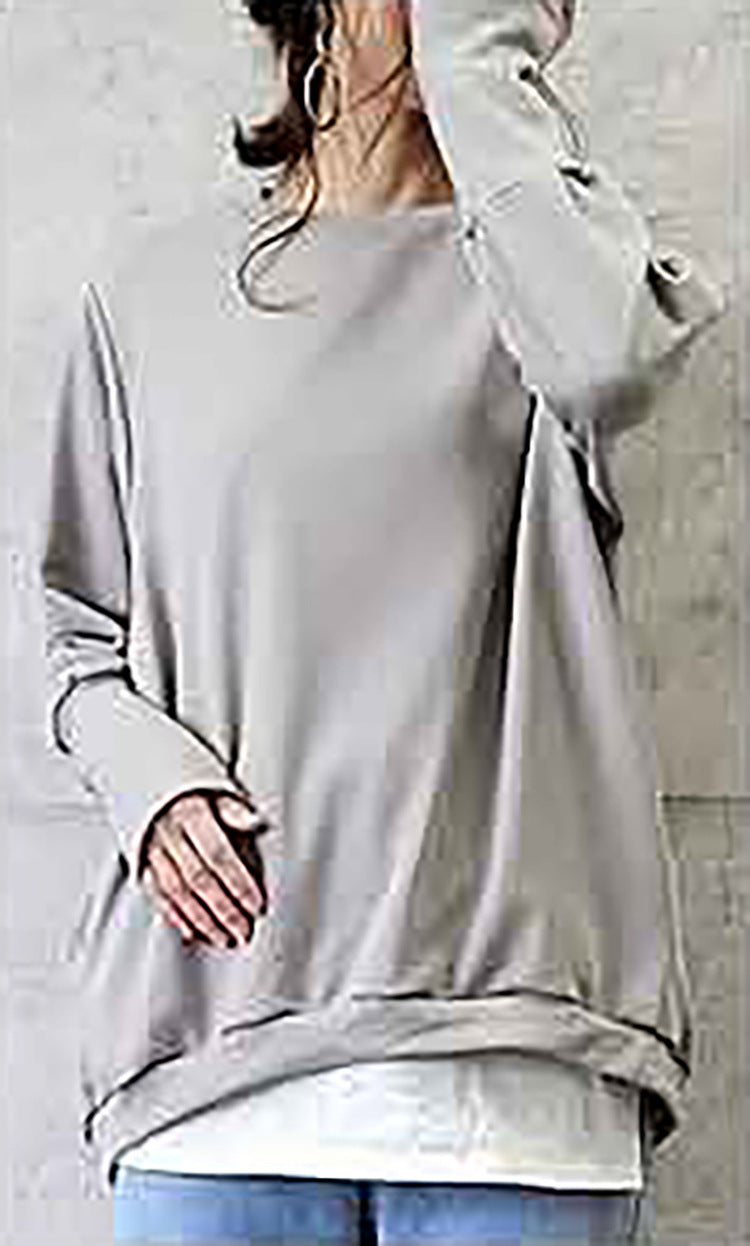 Women's Cotton Sweater Loose And Idle Large Version Solid Color