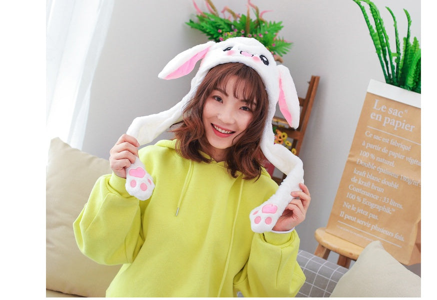 Moving Rabbit Ear Hat Net Red Cute Airbag Hat Pinch Long Ears