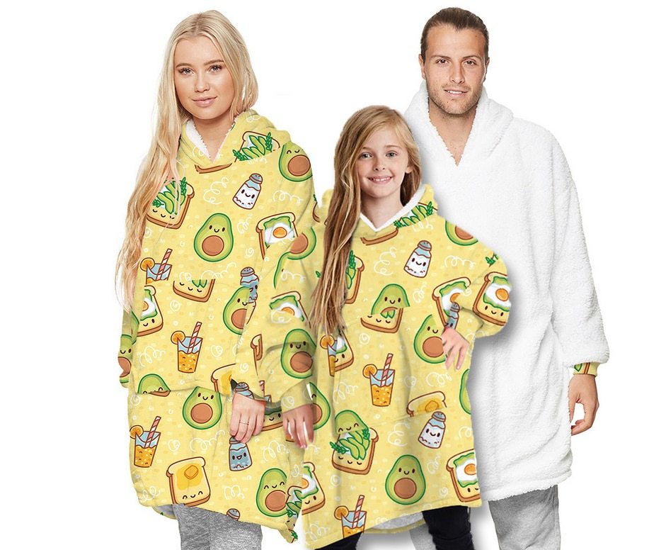 Avocado Digital Print Parent-Child Blanket Sweater