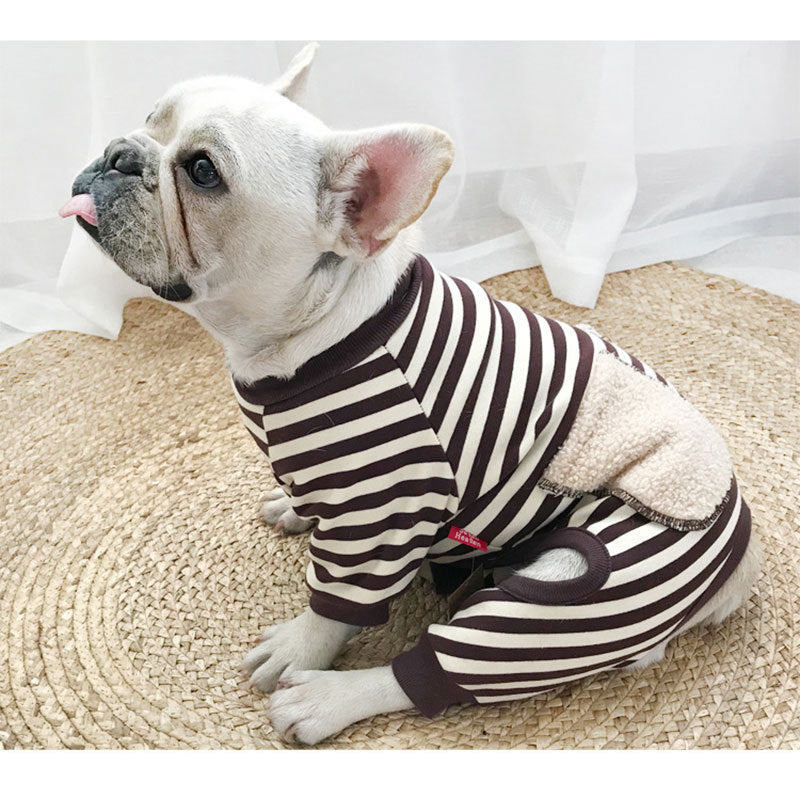 Pet Parent-child Wear Striped Four-legged Padded Sweater