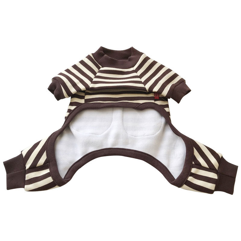 Pet Parent-child Wear Striped Four-legged Padded Sweater