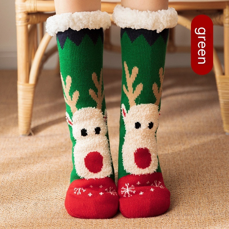 Berber Fleece Christmas Autumn And Winter Home Couple Room Socks