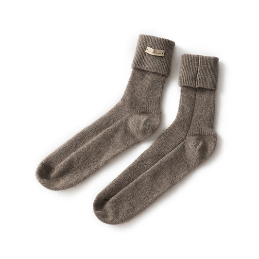 100 Pure Cashmere Autumn And Winter New Trend Elastic Casual Socks