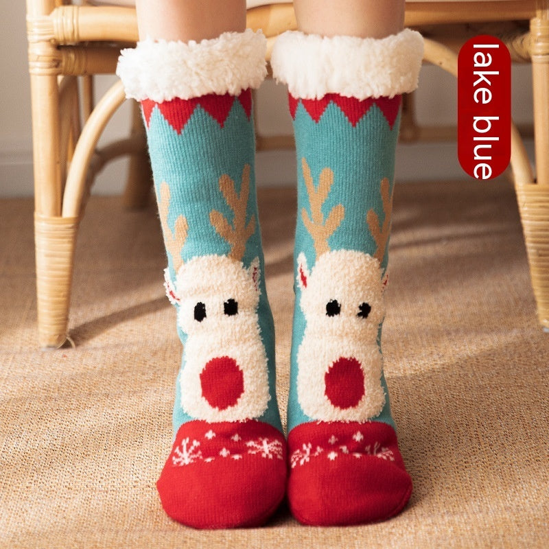 Berber Fleece Christmas Autumn And Winter Home Couple Room Socks