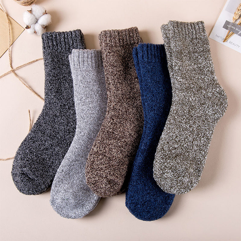 Thickened Wool Socks Men's Plush Warm Retro Checker