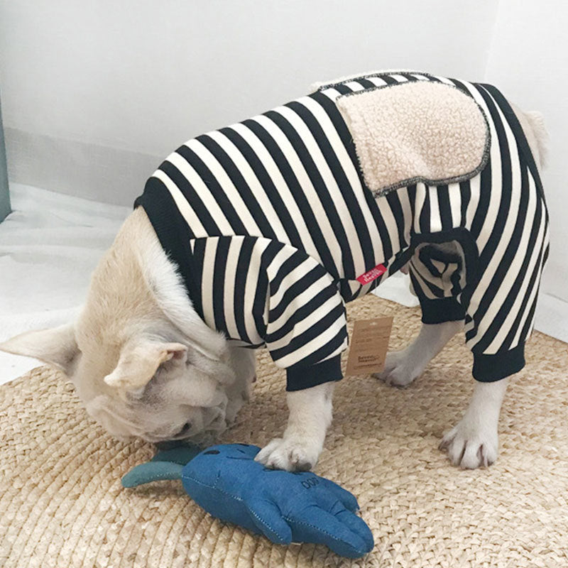 Pet Parent-child Wear Striped Four-legged Padded Sweater