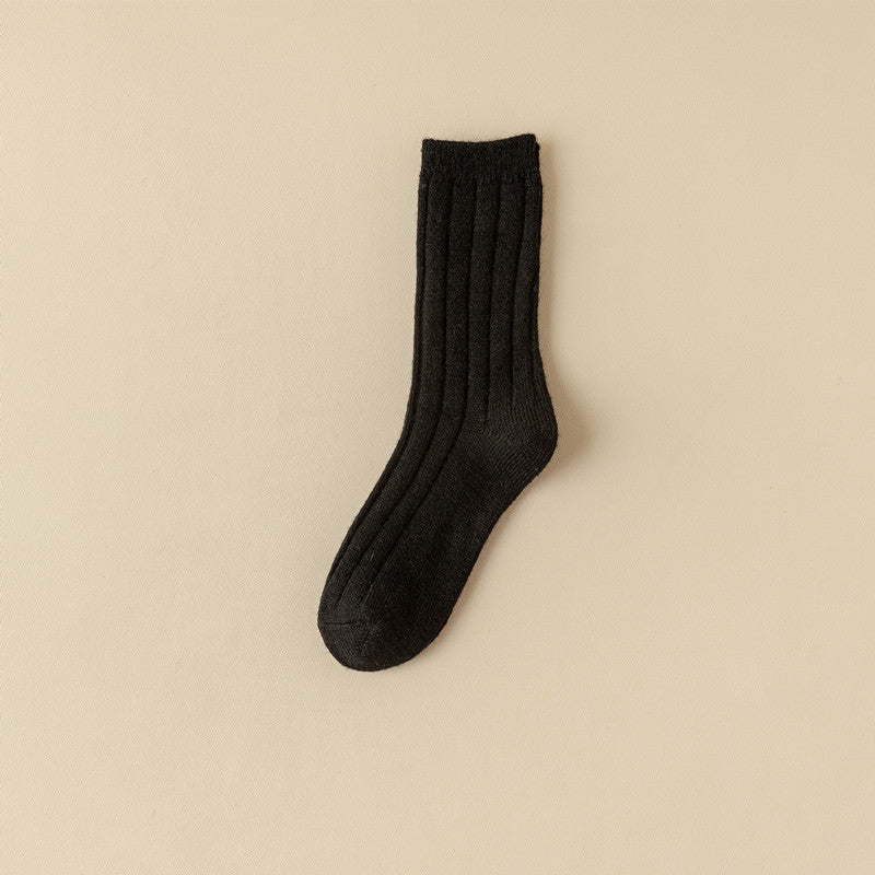 Women's Solid Color Anti-Pilling Wool Socks